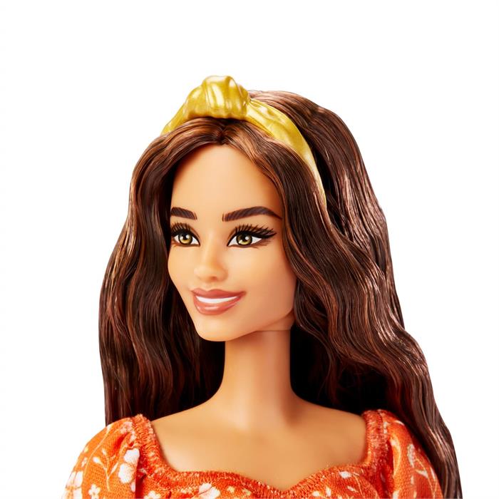 Barbie Fashionastas Büyüleyici Parti Bebekleri - Uzun ve Dalgalı Saçlı, Çiçekli Elbiseli HBV16