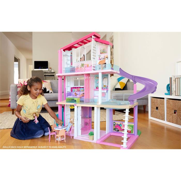 Barbie Üç Katlı Rüya Evi ve Aksesuarları Oyun Seti