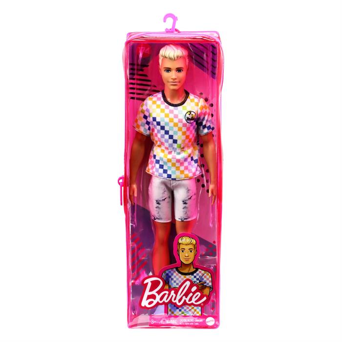 Barbie Ken Fashionistas Yakışıklı Bebek - Renkli Tişört ve Şort Takımlı GRB90