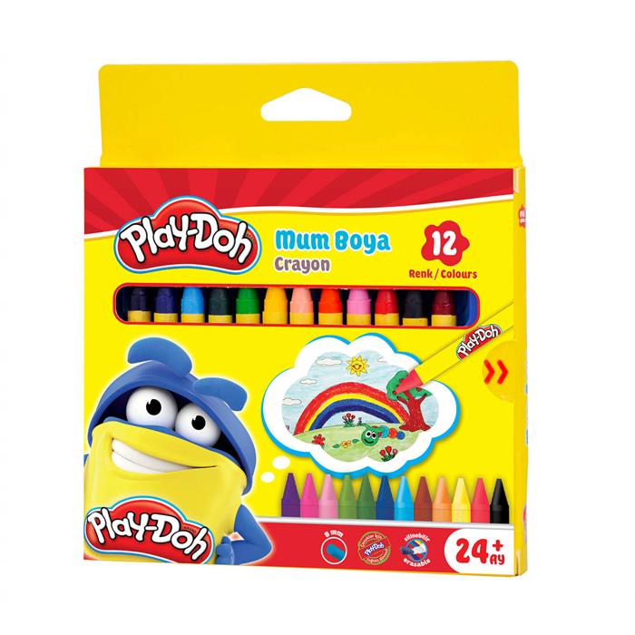 Play-Doh Silinebilir Crayon Mum Boya 12 Renk