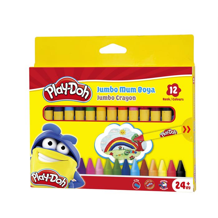 Play-Doh Silinebilir Crayon Mum Boya Jumbo 12 Renk