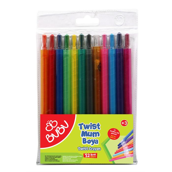 BuBu Twist Crayon Mum Boya 12 Renk