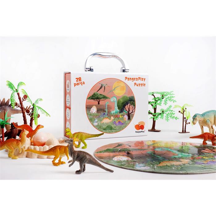 PangeaPlay 28 Parça Puzzle - Dinozor Ormanı