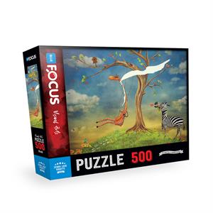 Blue Focus 500 Parça Puzzle - Zebranın Aşkı Zürafa (Zebra Love Giraffe)