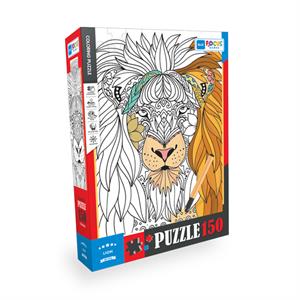 Blue Focus 150 Parça Coloring Puzzle - Lion (Aslan)