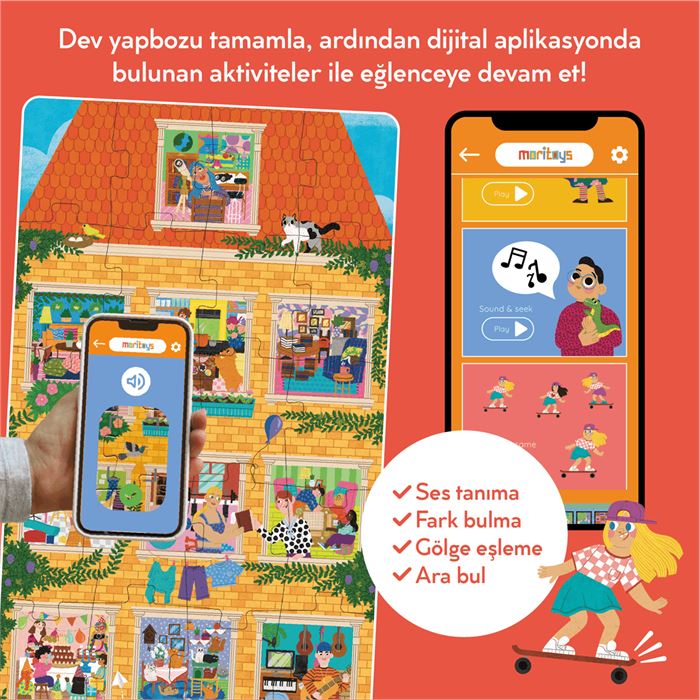 Moritoys Meet My Neighbours - 36 Parça XXL Dev Yapboz, Poster ve