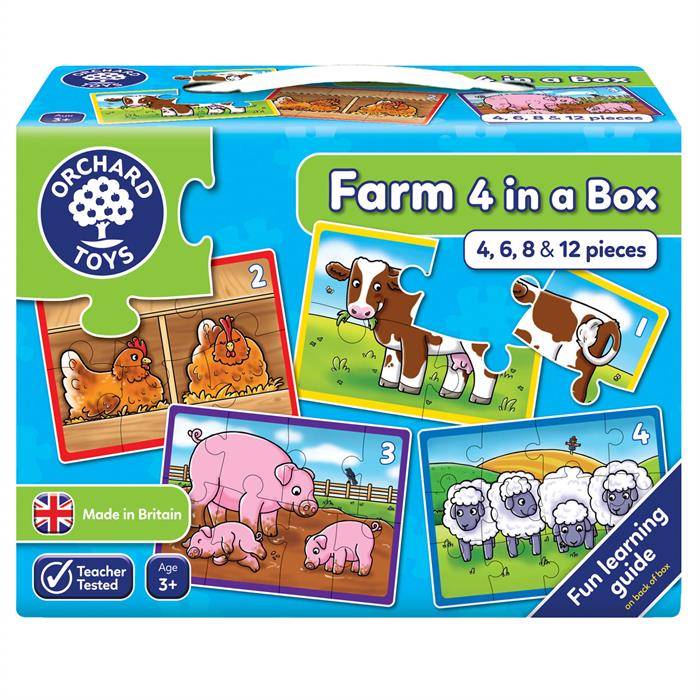 Orchard Çiftlik 4 Puzzle Bir Arada (Farm Four In A Box)